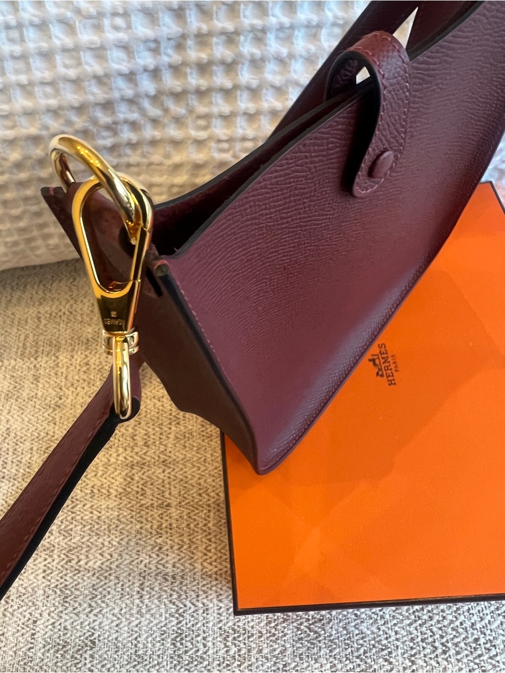 Hermes Evelyne Crossbody Bag Sellier 16 Beau epsom Leather Rouge H RARE - Picture 4 of 5